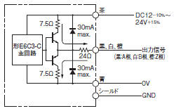 ロータリエンコーダ(インクリメンタル形)_コンプリメンタリ出力_E6C3-CWZ5GH