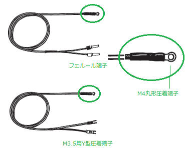 熱電対_シリコン被膜リード線タイプ_クラス2_接地形_圧着端子付