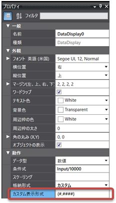 カスタム形式の設定方法_図5.カスタム表示フォーマットの指定