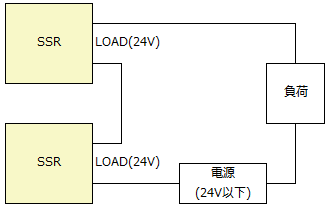 接続例_ソリッドステート・リレー(SSR)の出力側を直列(シリーズ)に接続
