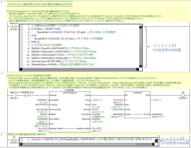 インラインSTを使ったプログラム記述例