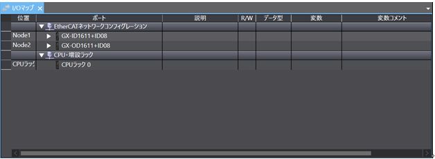 図１：I/Oマップ画面（画面表示時）