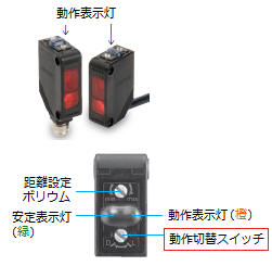 オムロン(OMRON) E3Z-D61 2M 小型アンプ内蔵 光電センサー (拡散反射形