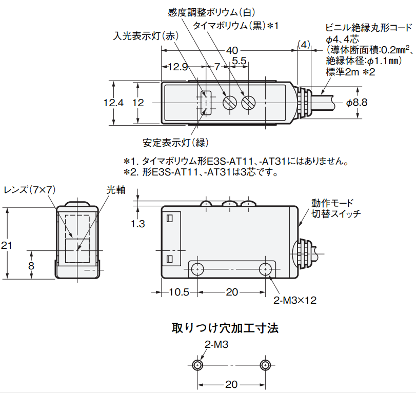 E3R-5DE4 □Mの推奨代替品と主な相違点を教えてください。 - 製品に関するFAQ | オムロン制御機器