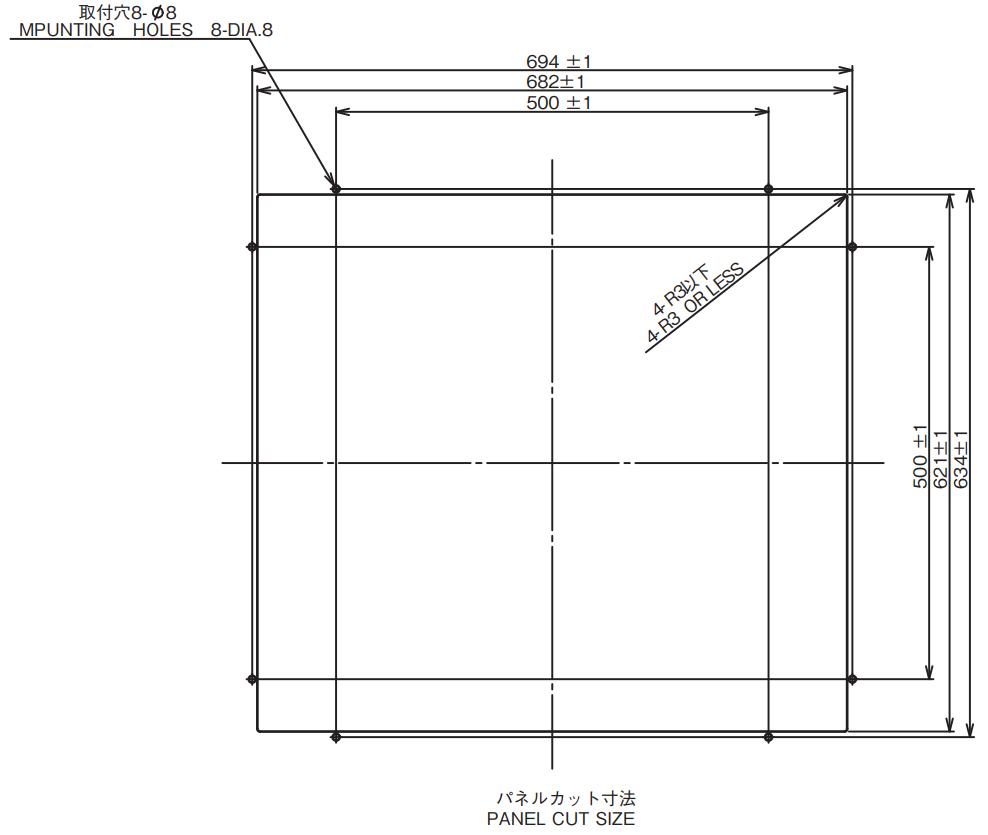 ZN-A6112のパネルカット寸法を教えてください。 - 製品に関するFAQ