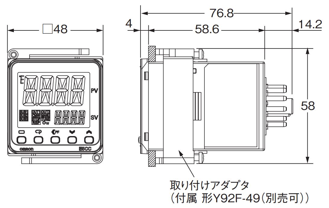 E5CN-QPU AC/DC24の推奨代替品と主な相違点を教えてください。 - 製品