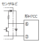 H7CC-A□を無電圧入力で使用する場合の入力の接続を教えてください