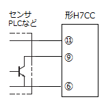 H7CC-A□を無電圧入力で使用する場合の入力の接続を教えてください