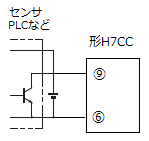 H7CC-A□を無電圧入力で使用する場合の入力の接続を教えてください