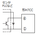 H7CC-A を無電圧入力で使用する場合の入力の接続を教えて