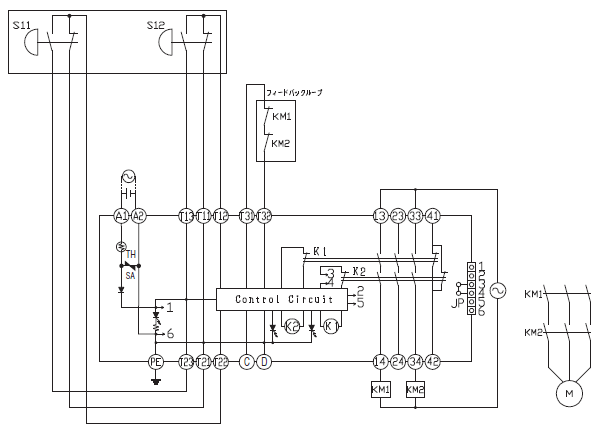 PLe/安全カテゴリ4相当】 2ハンド入力の回路例 (形G9SA-TH301 AC/DC24V