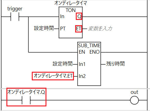 形NJ/NXのFB型命令で、出力変数の値（状態）をプログラム上で使用する