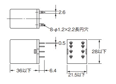 パナソニック製 HJ2-L-AC200V（AHJ312506）のオムロン相当品と主